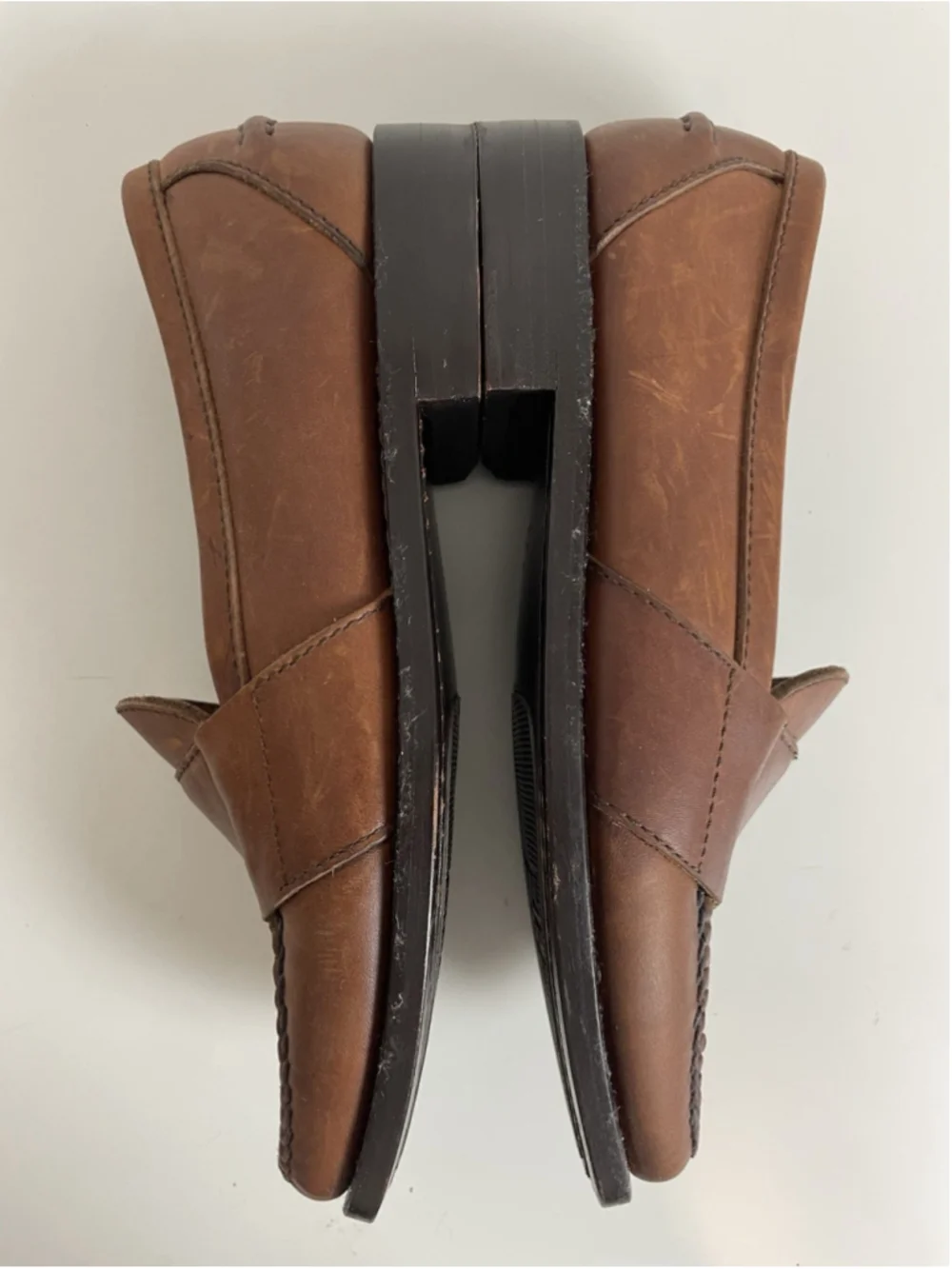 Polo Ralph Lauren Brown Leather Loafers Mens 7.5 Crest